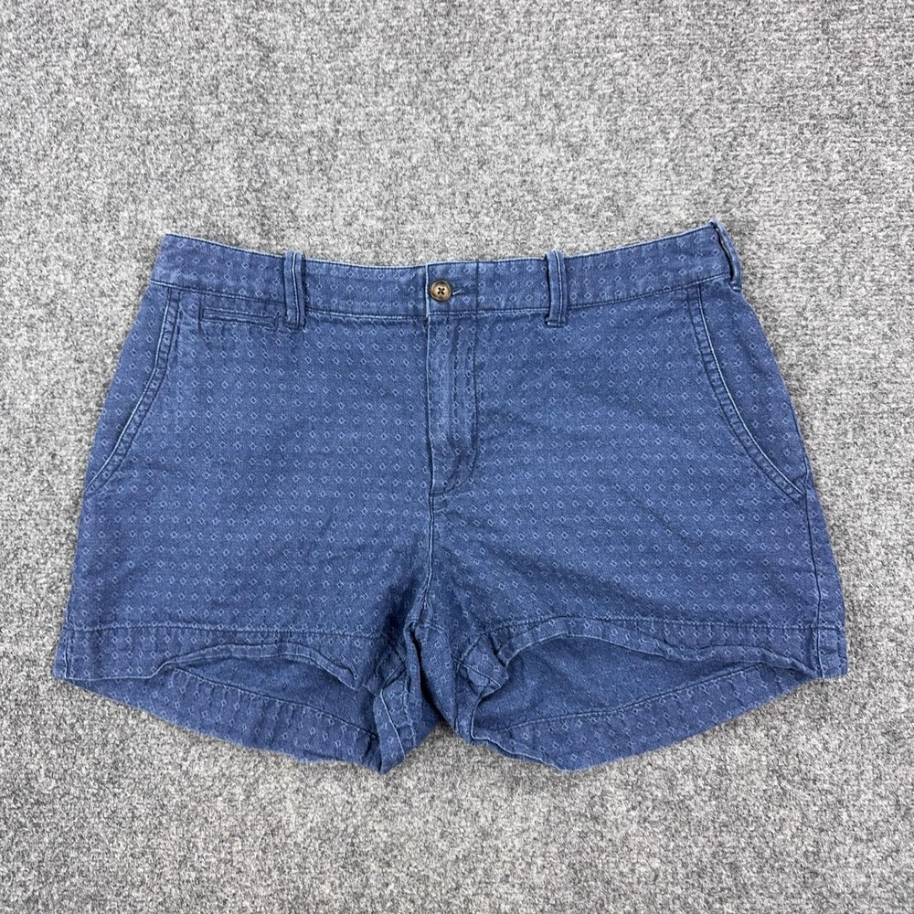 Polo Ralph Lauren Shorts Womens 4 Blue Geometric Chino Cotton Twill Summer